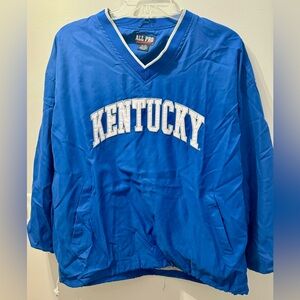 Kentucky PullOver Windbreaker,  Blue with White Lettering, Mens Size XL